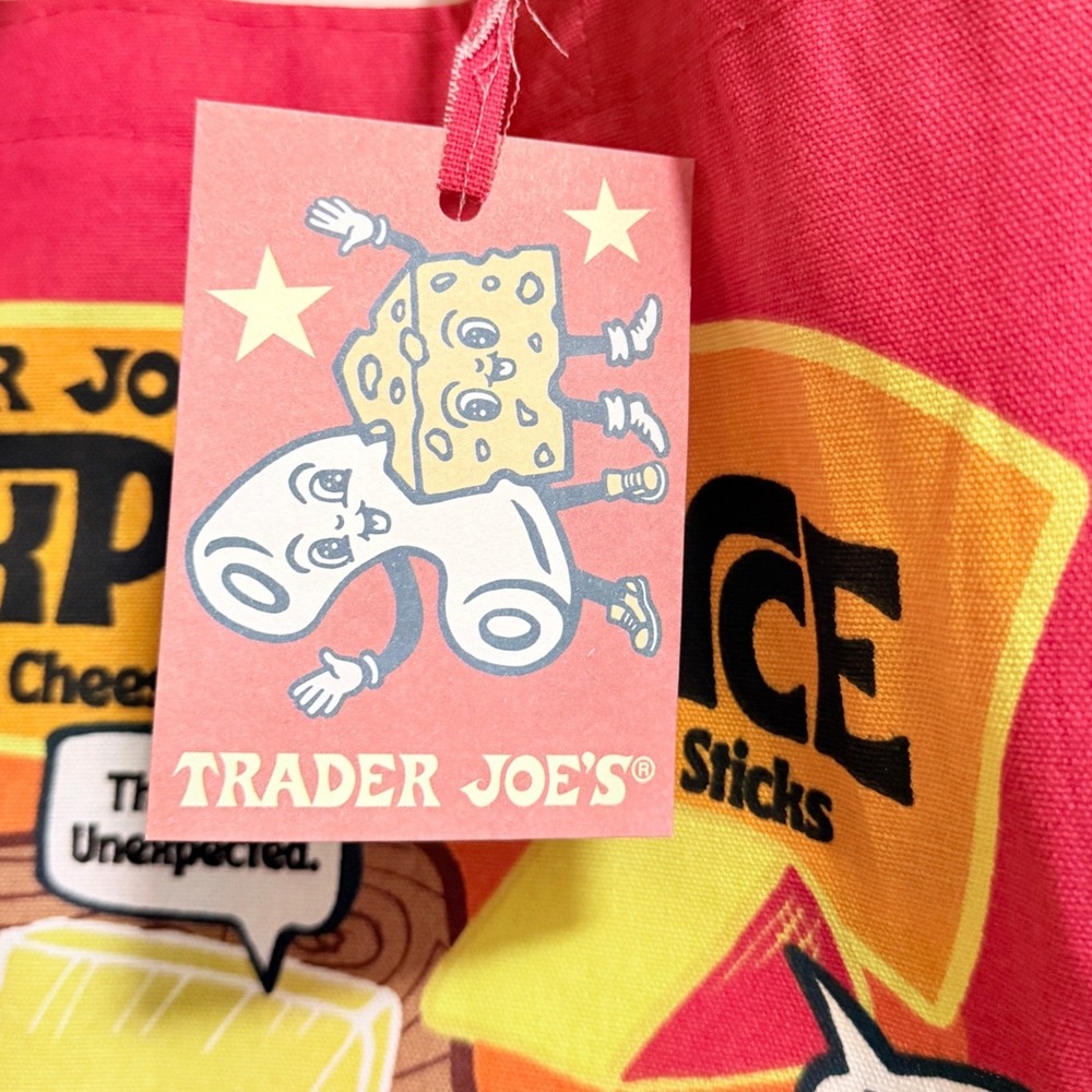 Trader Joes Cheese Experience Bag Red Cotton Canvas Tote Graphic Grocery - Picture 2 of 4